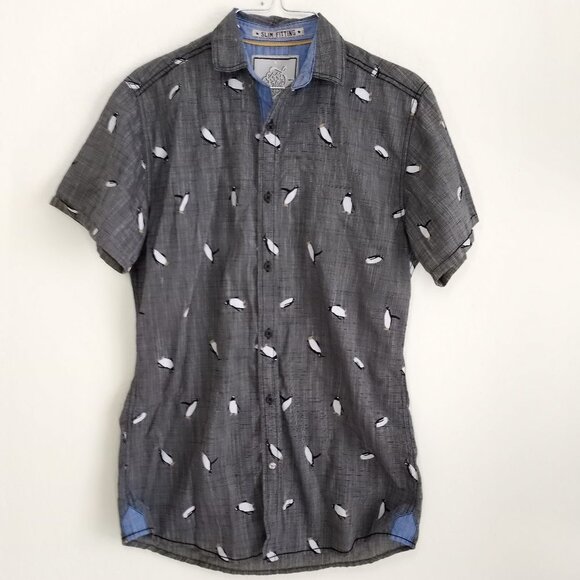 Good Vibes Other - Good Vibes Slim Fit Penguin Button Down Shirt S